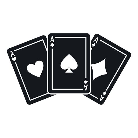 Three aces playing cards icon, simple style 14676502 Vector Art at Vecteezy