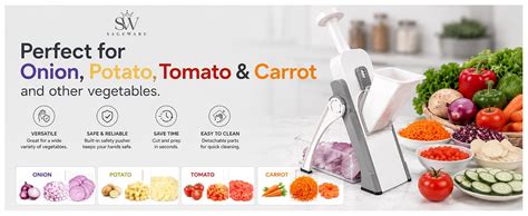 SAGEWARE Vegetable Chopper for Kitchen Use with Container | 5 Blade ...