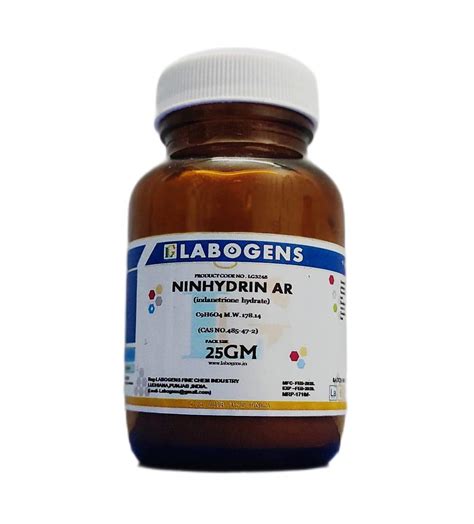 LABOGENS NINHYDRIN AR 25GM, (CAS NO.485-47-2) : Amazon.in: Industrial ...