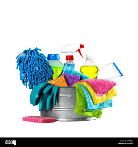 Download Cleaning Supplies In A Bucket Isolated On White Background ...