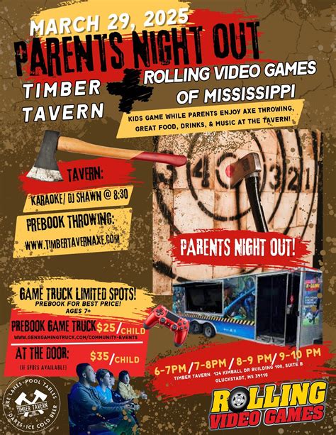 Parents Night Out: Timber Tavern and Rolling Video Games , Timber ...