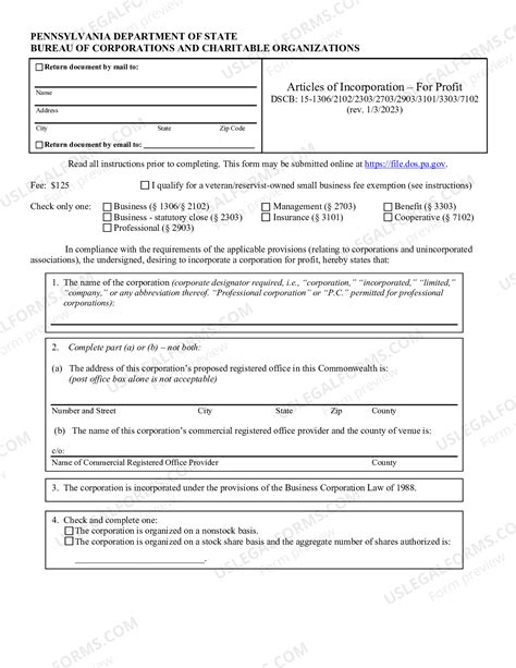 Sample Articles Of Incorporation Pennsylvania at Loretta Little blog