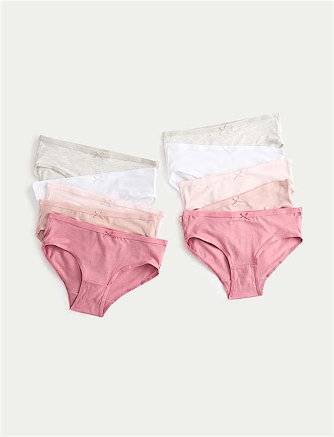 Buy 10 Pack Cotton with Stretch Knickers (2-14 Yrs) at Marks & Spencer