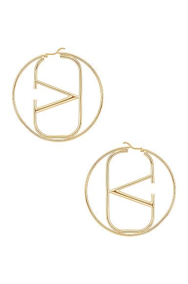 Valentino Garavani VLogo Hoop Earrings in Oro | FWRD