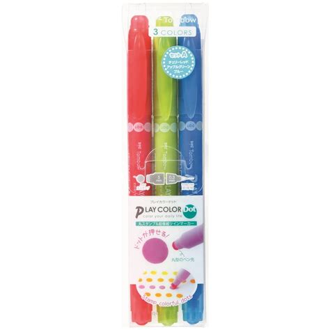 Tombow Pencil GCE-311A Water Based Sign Pen, Play Color Dots, Set of 3 ...
