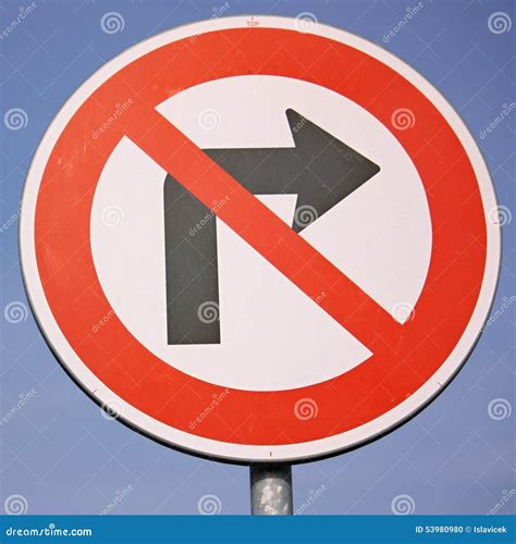 No right turn traffic sign stock photo. Image of limit - 53980980