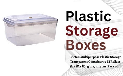 Chetan Multipurpose Plastic Storage Transparent Container 10 Ltr Sizes ...