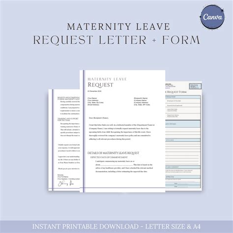 Maternity Leave Request Letter, Request Form, Maternity Leave, Leave of ...