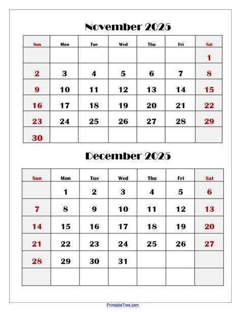 Two Months Calendar 2025-2026 Printable PDF | Double Month Calendar