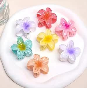 PACTIV 6pcs Set Elegant Mini Flower Hair Claw Clips - Multicolor, Cute ...