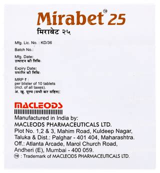 Mirabet 25 Tablet: Uses, Side Effects, Price & Substitutes