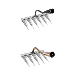 CALANDIS 2Pc Vegetable Gardening Hoe Indispensable Garden 6 Tooth Brass ...