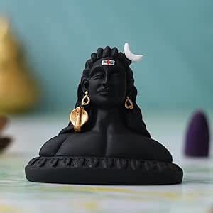 Buy eCraftIndia Black Resin Adiyogi Shiva Statue for Car Dashboard ...