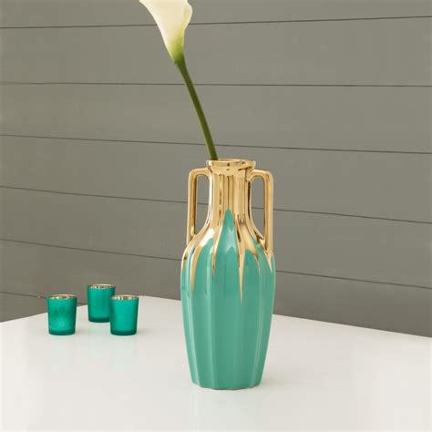 Buy Splendid Zara Gold Accent Vase With Handle from Home Centre at just ...