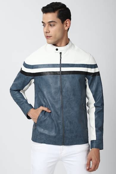 Buy Men Blue Stripe Casual Jacket Online - 699271 | Peter England