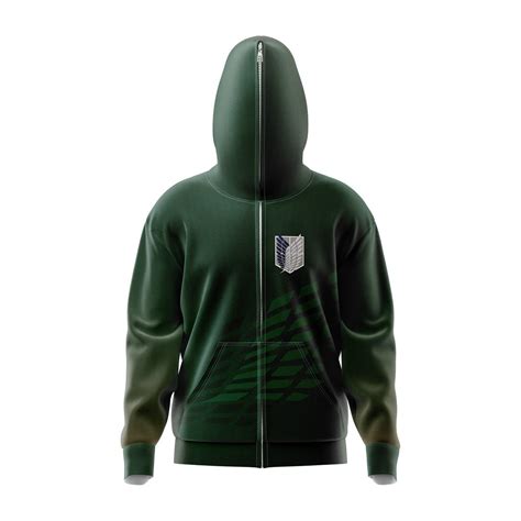 Survey Corps Attack on Titan Full Face Zip Hoodie - AnimeBape