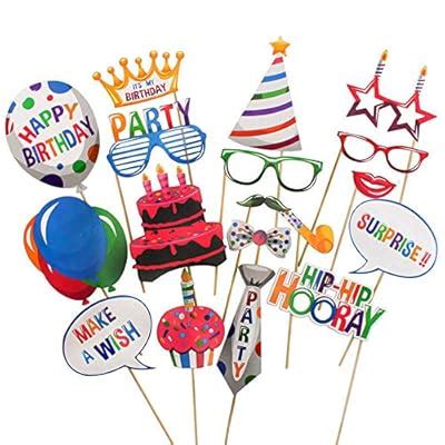Buy 22 Pcs Happy Birthday Photo Booth Props Funny DIY Creative Birthday ...