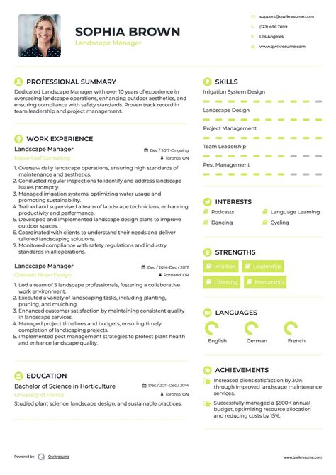 10+ Landscape Manager Resume Samples & Templates for 2025