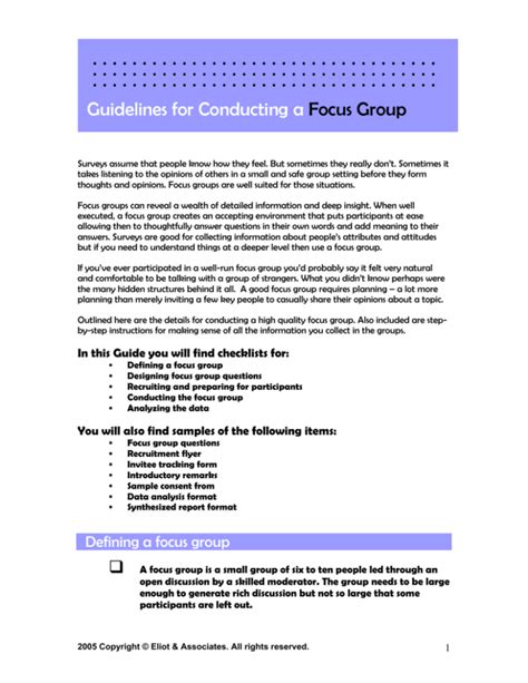 Image result for Focus Group Guide