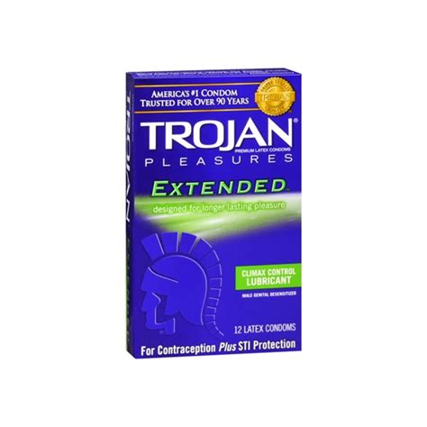 TROJAN Extended Pleasure Climax Control Lubricated Premium Latex ...