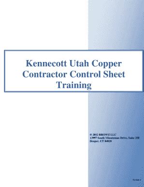 Fillable Online Contractor Control Sheet Fax Email Print - pdfFiller