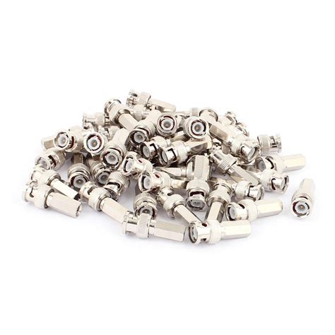 Generic 50Pcs BNC Male RG6 Coax Coaxial Connector Adapter for CCTV ...