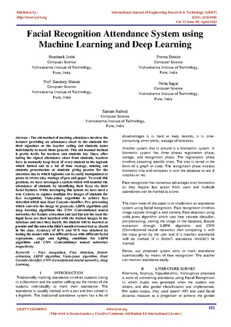 Facial recognition attendance system using machine learning and deep ...