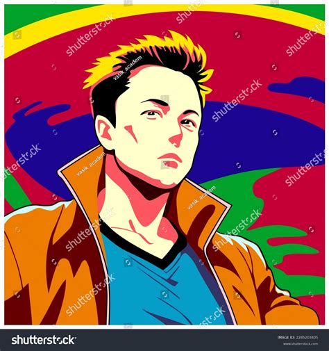 Friendly Humorous Vector Drawing Elon Musk Stock Vector (Royalty Free ...
