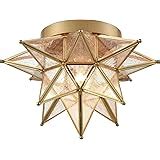 Buy Aeyee Star Shaped Flush Mount Ceiling Light Brass Ceiling Lighting ...