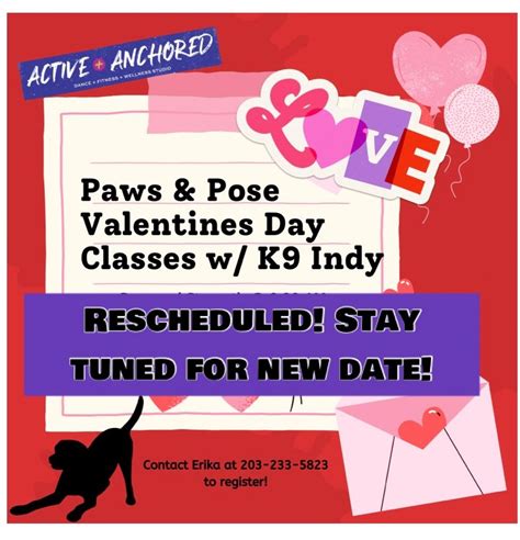 PAWS&POSE VALENTINES CLASSES WITH K9 INDY, 136 Church Street, Naugatuck ...