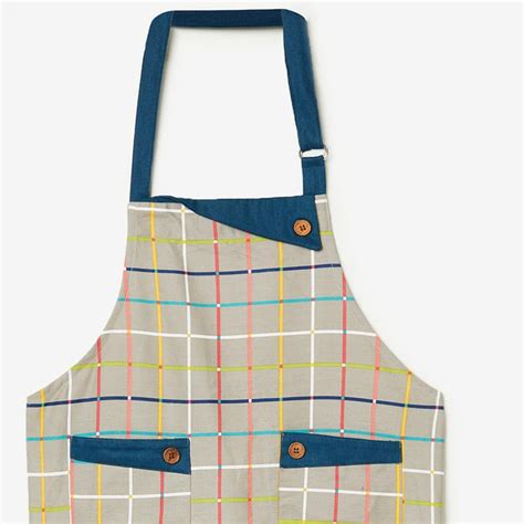 Buy Mandarin Bohemian Rhapsody Blue Striped Cotton Blend Kitchen Apron ...