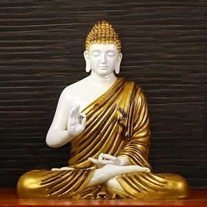 Buy Swadeshi Decors 2 Feet Meditating Buddha Statue of Marble dust ...