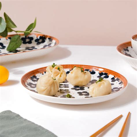 Sylvan Floral Patterned Ceramic Snack Plate 7.5 Inch