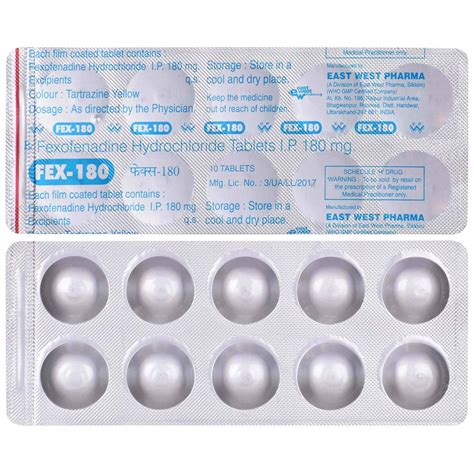 FEX-180 - Strip of 10 Tablets : Amazon.in: Health & Personal Care