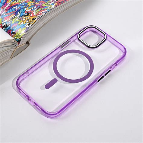 Maska(futrola) Magsafe Color Pop za iPhone 15 6.1 ljubicasta - Mob-Shop