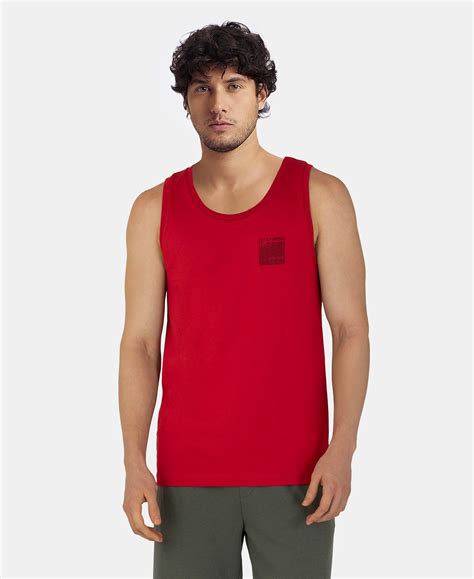 Buy Super Combed Cotton Rich Graphic Printed Tank Top - Shanghai Red ...