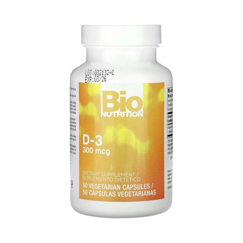 Bio Nutrition, D-3, 300 Mcg, 50 Vegetarian Capsules – Maple Herbs