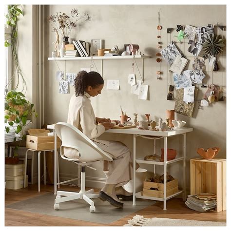 LAGKAPTEN / SPÄND desk, white, 140x60 cm (551/8x235/8") - IKEA