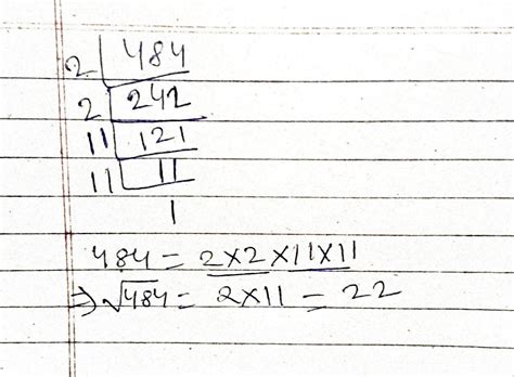 How to solve under root of 484. Explain - Brainly.in