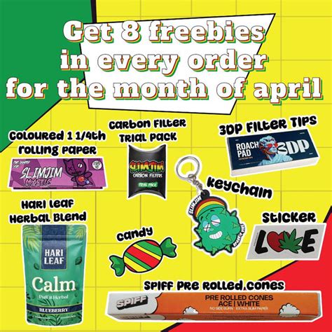 8 Free Gifts with Every Order this April | Slimjim India | 420 Gifts ...