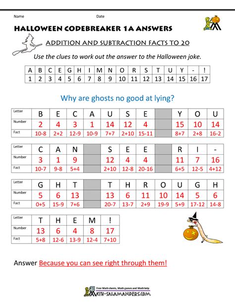 Free Halloween Math Worksheets - Worksheets Library