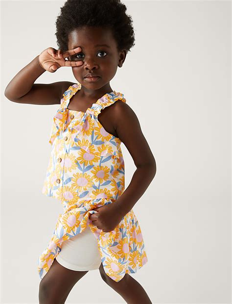 Buy Pure Cotton Floral Skort (2-8 Yrs) at Marks & Spencer