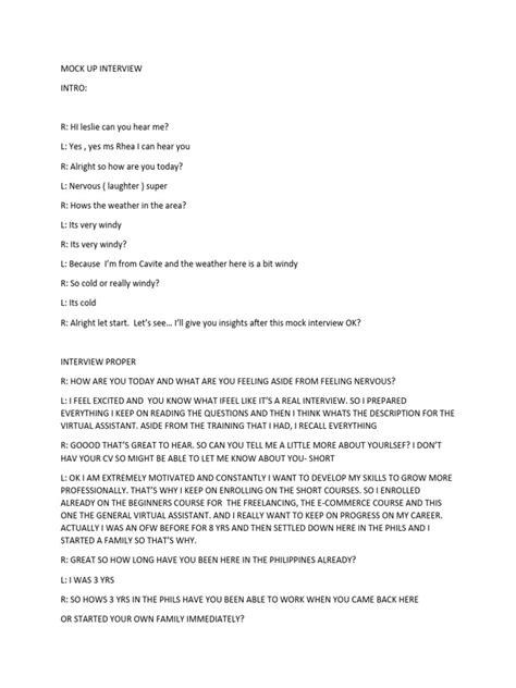 Image result for Example of an Interview