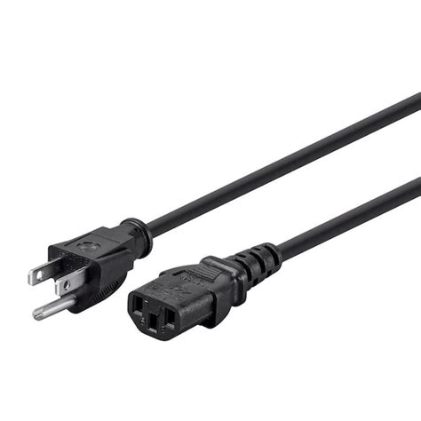 Monoprice Power Cord - NEMA 5-15P to IEC 60320 C13_ 14AWG_ 15A/1875W_ 3 ...