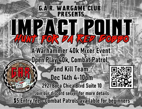 Impact Point- Presented by G.A.R. Wargame Club, 2921 Boca Chica Blvd ...