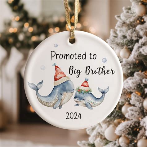 Promoted to Big Brother Christmas Ornament, Whale Ornament ...