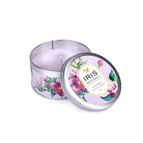 Tea Rose & Agarwood Tin Candle – IRIS Home Fragrances