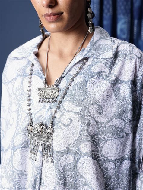 Svarchi Women Paisley Printed Regular Pure Cotton Kurta With Trousers ...