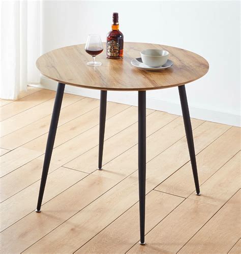 Furniturebox UK 4 Seat Small Round Wood Table - Salcombe Solid Wooden ...