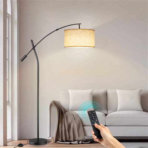 OUTON Modern Arc Floor Lamp, Adjustable Boom Arm Dimmable LED Standing